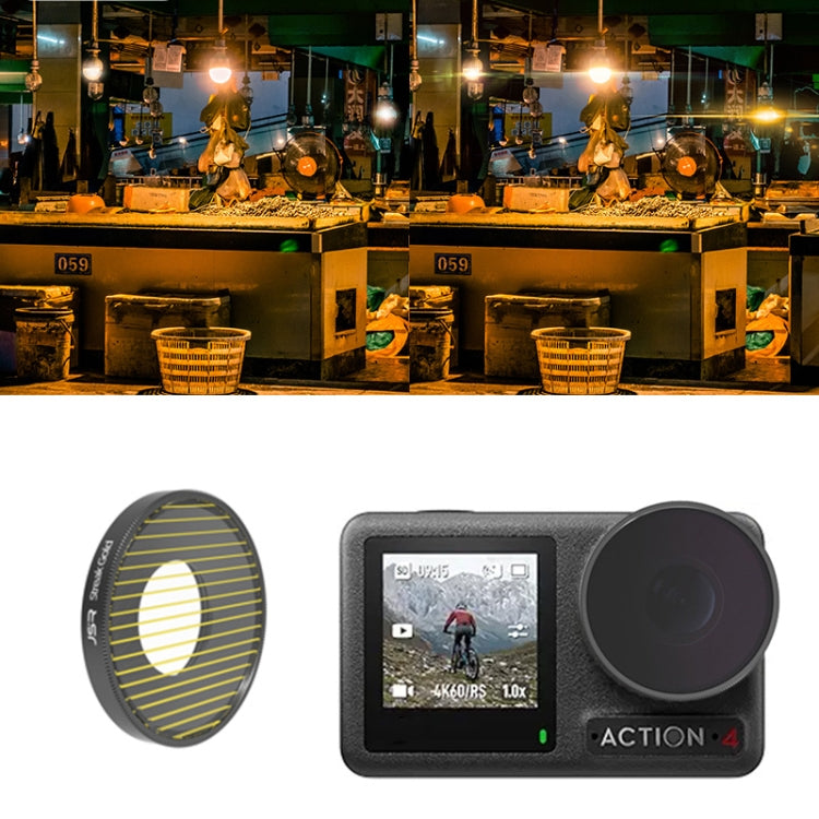 For DJI Osmo Action 4 JUNESTAR Threaded Camera Lens Filter, MCUV, CPL, ND8, ND16, ND32, ND64, ND1000, ND8PL, ND16PL, ND32PL, ND64PL, NIGHT, STAR, Streak Gold Drawing, Streak Blue Drawing, Macro 15X, Pink Diving Filter, Magenta Diving Filter...