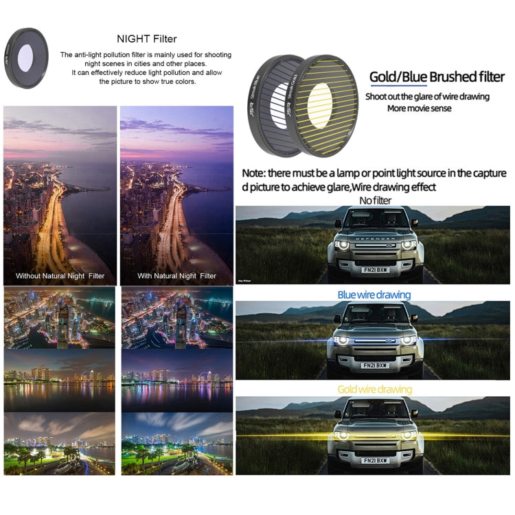 For DJI Osmo Action 4 JUNESTAR Threaded Camera Lens Filter, MCUV, CPL, ND8, ND16, ND32, ND64, ND1000, ND8PL, ND16PL, ND32PL, ND64PL, NIGHT, STAR, Streak Gold Drawing, Streak Blue Drawing, Macro 15X, Pink Diving Filter, Magenta Diving Filter...