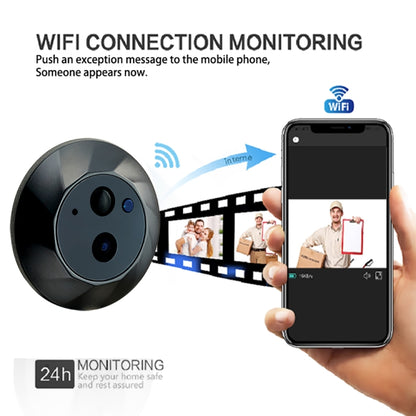 SY-35 4.3 inch Color Screen Graffiti Hidden 1080P WiFi Smart Cat Eye Video Doorbell, SY-35