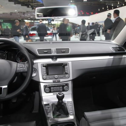 For Volkswagen Passat B6 2005-2011 Car Gear Lever Hand Ball Leather Gear Shift Knob with Chrome Frame, 6 Speed, 5 Speed