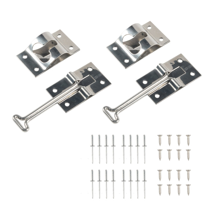 2pcs / Set Vans / RVs / Trucks 4 inch Stainless Steel Door Hook with Screws, 2pcs / Set