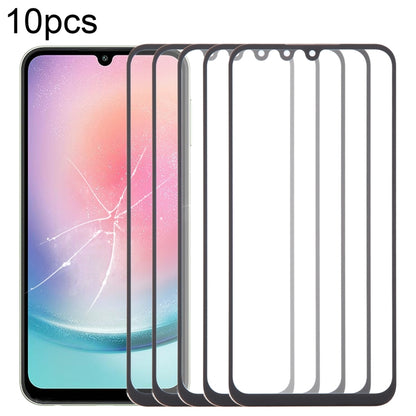 10pcs Front Screen Outer Glass Lens with OCA Optically Clear Adhesive, For Samsung Galaxy F15 SM-E156B, For Samsung Galaxy A15 5G SM-A156B, For Samsung Galaxy A55 SM-A556B, For Samsung Galaxy A35 SM-A356B, For Samsung Galaxy S24+ SM-S926B