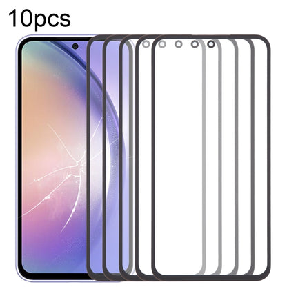 10pcs Front Screen Outer Glass Lens with OCA Optically Clear Adhesive, For Samsung Galaxy F15 SM-E156B, For Samsung Galaxy A15 5G SM-A156B, For Samsung Galaxy A55 SM-A556B, For Samsung Galaxy A35 SM-A356B, For Samsung Galaxy S24+ SM-S926B