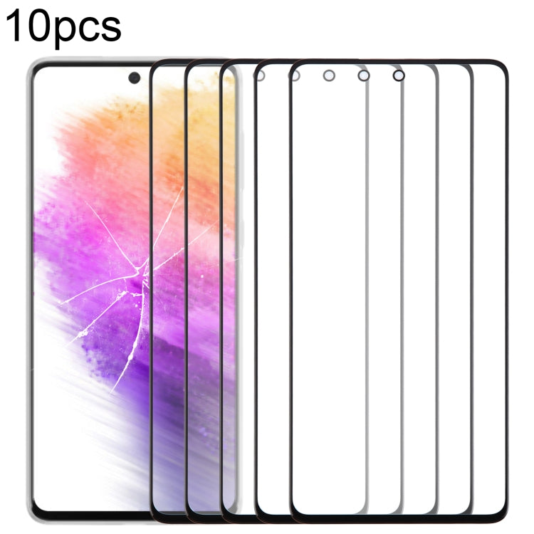 10pcs Front Screen Outer Glass Lens with OCA Optically Clear Adhesive, For Samsung Galaxy F15 SM-E156B, For Samsung Galaxy A15 5G SM-A156B, For Samsung Galaxy A55 SM-A556B, For Samsung Galaxy A35 SM-A356B, For Samsung Galaxy S24+ SM-S926B