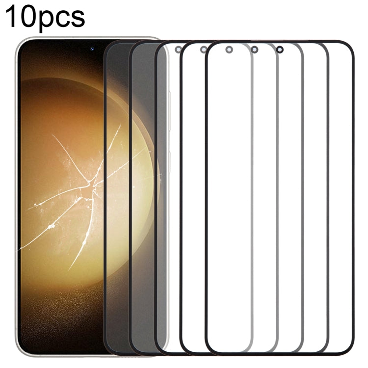 10pcs Front Screen Outer Glass Lens with OCA Optically Clear Adhesive, For Samsung Galaxy F15 SM-E156B, For Samsung Galaxy A15 5G SM-A156B, For Samsung Galaxy A55 SM-A556B, For Samsung Galaxy A35 SM-A356B, For Samsung Galaxy S24+ SM-S926B