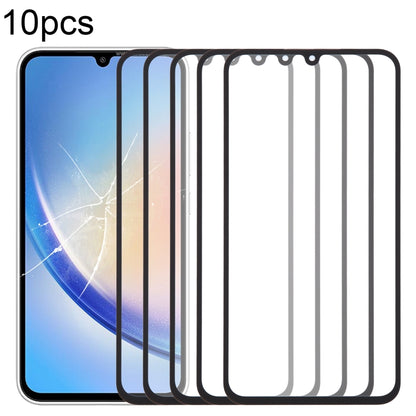 10pcs Front Screen Outer Glass Lens with OCA Optically Clear Adhesive, For Samsung Galaxy F15 SM-E156B, For Samsung Galaxy A15 5G SM-A156B, For Samsung Galaxy A55 SM-A556B, For Samsung Galaxy A35 SM-A356B, For Samsung Galaxy S24+ SM-S926B