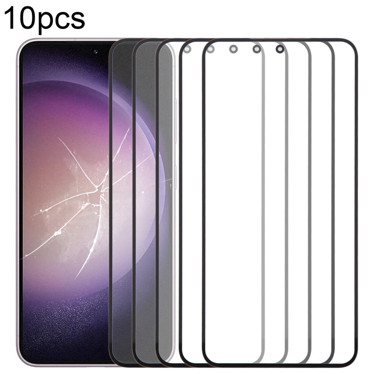 10pcs Front Screen Outer Glass Lens with OCA Optically Clear Adhesive, For Samsung Galaxy F15 SM-E156B, For Samsung Galaxy A15 5G SM-A156B, For Samsung Galaxy A55 SM-A556B, For Samsung Galaxy A35 SM-A356B, For Samsung Galaxy S24+ SM-S926B