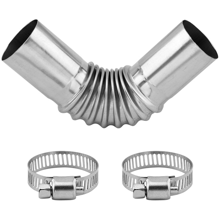 Car Parking Heater 13cm Elbow Stainless Steel Threaded Exhaust Tube Connector, 13CM