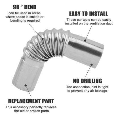 Car Parking Heater 13cm Elbow Stainless Steel Threaded Exhaust Tube Connector, 13CM