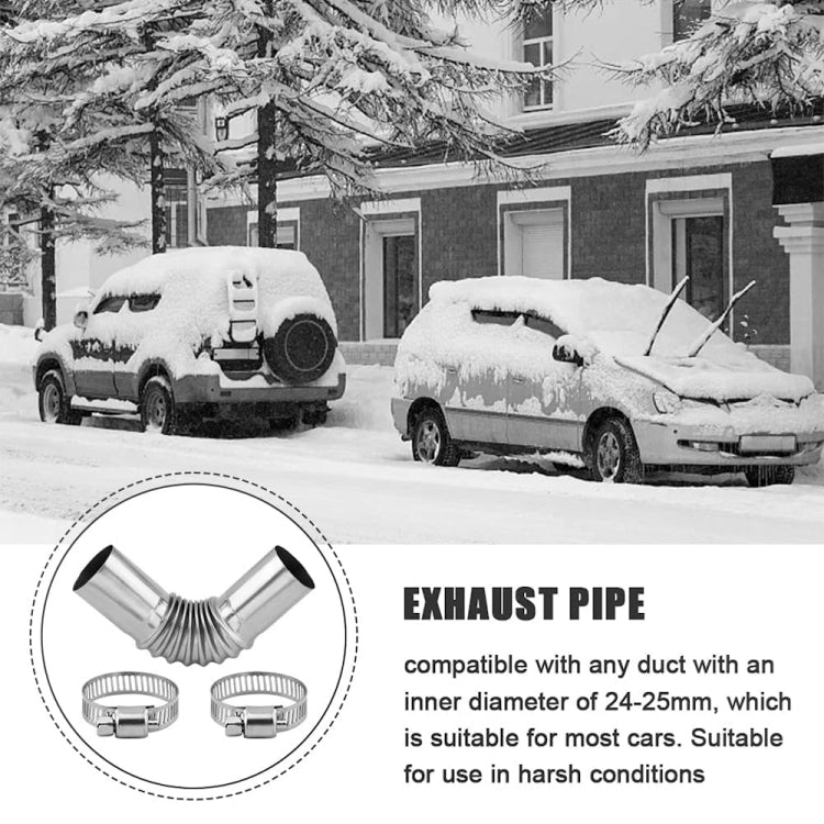 Car Parking Heater 13cm Elbow Stainless Steel Threaded Exhaust Tube Connector, 13CM