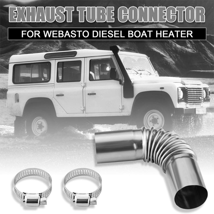 Car Parking Heater 13cm Elbow Stainless Steel Threaded Exhaust Tube Connector, 13CM