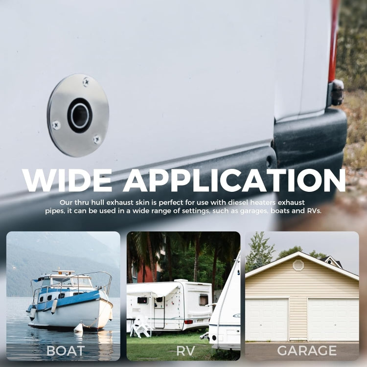 Marine Parking Heater Stainless Steel Vent, 22mm Elbow, 22mm Straight, 24mm Elbow, 24mm Straight