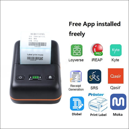 BT-58L 58mm USB+Bluetooth Thermal Label Printer, EU Plug, US Plug