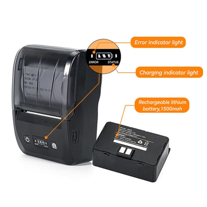 BT-581 58mm USB-C/Type-C + Bluetooth Portable Thermal Printer, EU Plug, US Plug