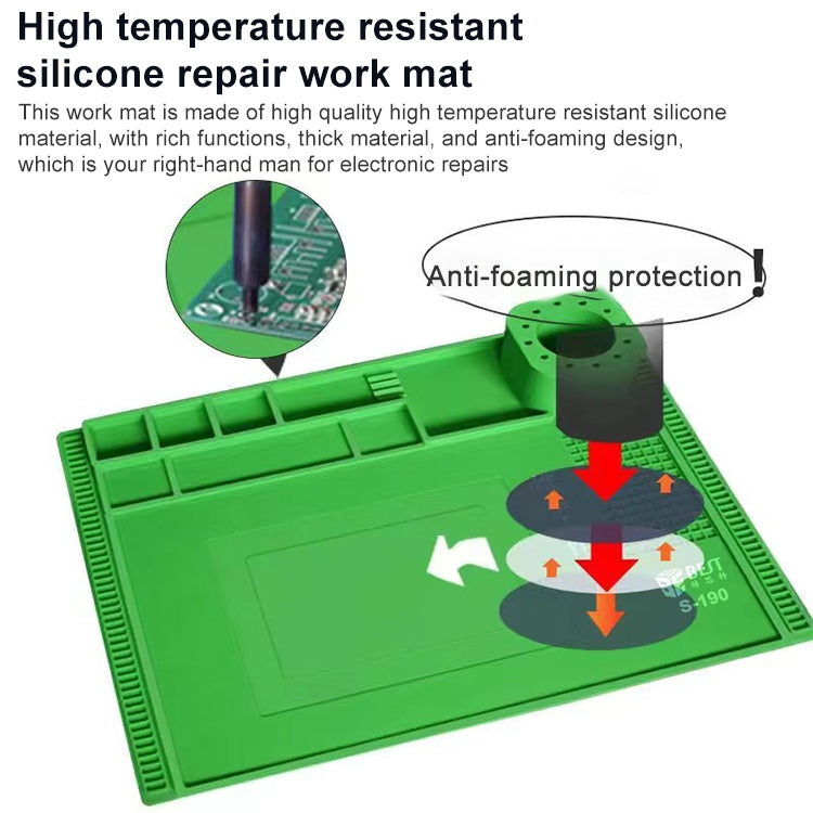 BEST S-190 High-temperature Resistant Silicone Pad Workbench Pad