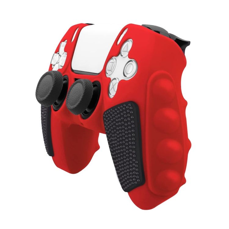 Splicing Color Silicone Gamepad Protective Case without Rocker Caps, For Sony PS5