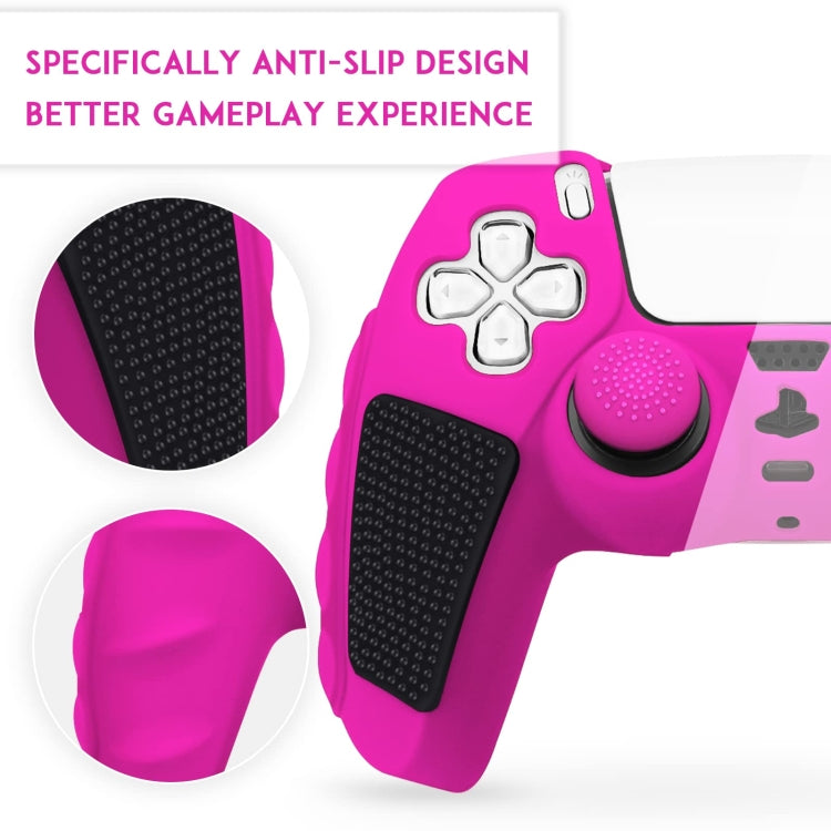Splicing Color Silicone Gamepad Protective Case with Rocker Caps, For Sony PS5