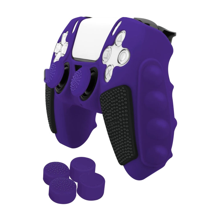 Splicing Color Silicone Gamepad Protective Case with Rocker Caps, For Sony PS5