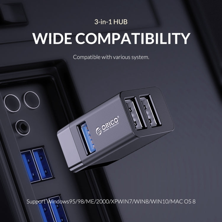 ORICO MINI-U32 3 in 1 USB Interface ABS Plastic Mini HUB Adapter, MINI-U32