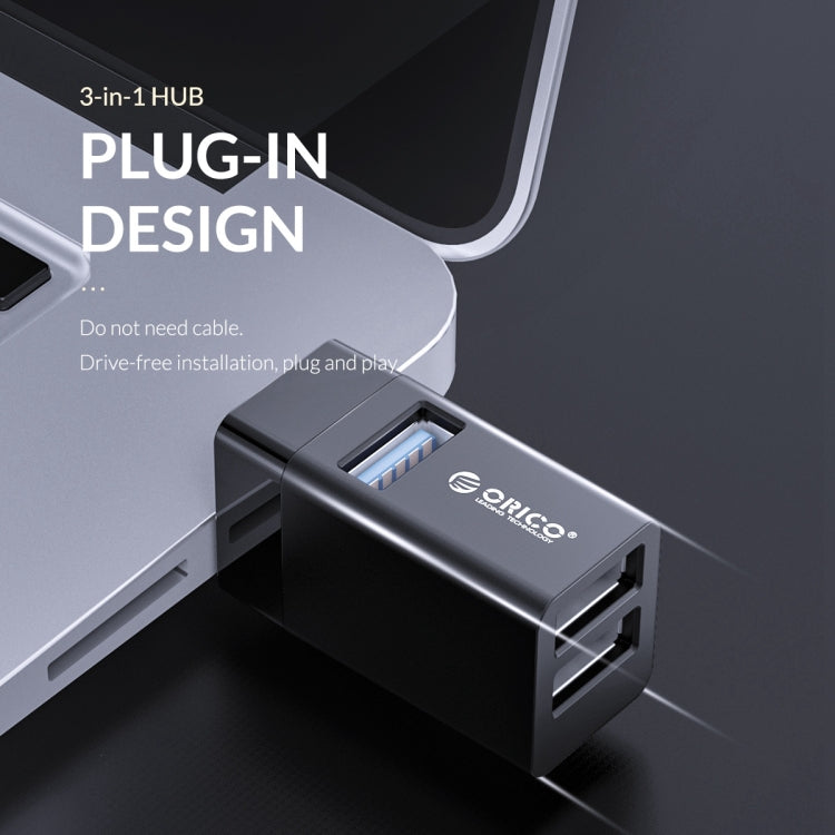 ORICO MINI-U32L 3 in 1 USB Aluminum Alloy Mini HUB Adapter, MINI-U32L