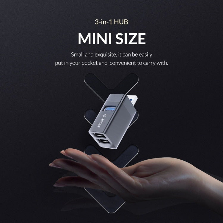 ORICO MINI-U32L 3 in 1 USB Aluminum Alloy Mini HUB Adapter, MINI-U32L