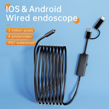 AN112 2 in 1 USB-C / Type-C + 8 Pin Interface 8mm HD Industry Endoscope, 1m Soft Tube, 2m Soft Tube, 3.5m Soft Tube, 5m Soft Tube, 10m Soft Tube, 1m Hard Tube, 2m Hard Tube, 3.5m Hard Tube, 5m Hard Tube, 10m Hard Tube
