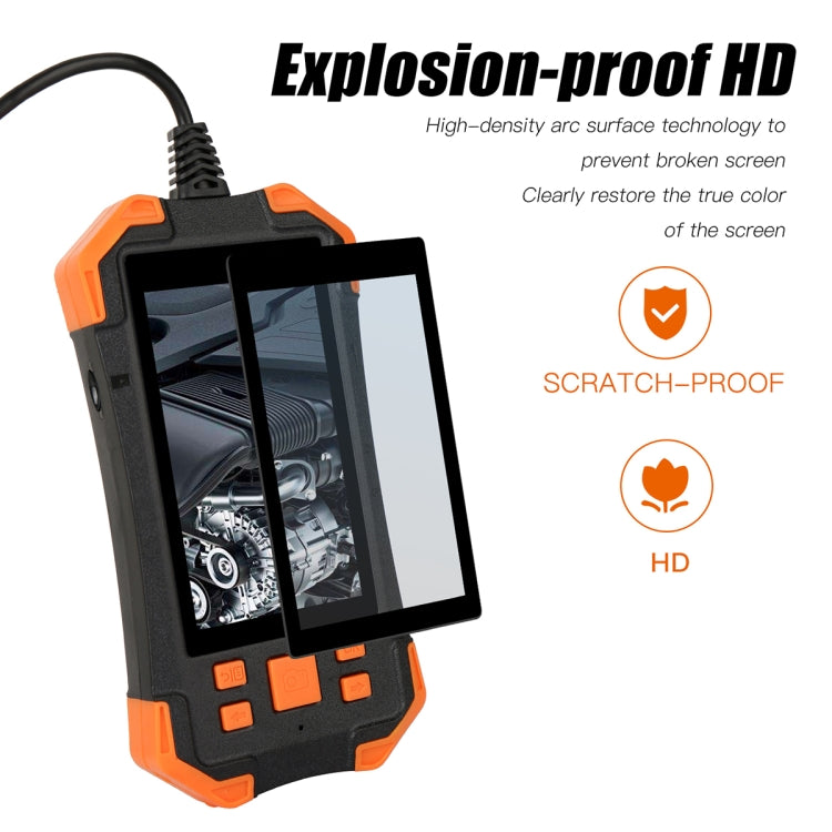 T20 4.3 inch IPS Screen 8mm Single Camera IP67 Waterproof Hard Cable Digital Endoscope, 1m, 2m, 3.5m, 5m, 10m