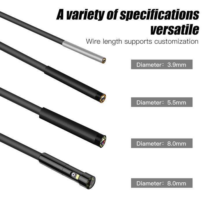 T20 4.3 inch IPS Screen 5.5mm Dual Camera IP67 Waterproof Hard Cable Digital Endoscope, 1m, 2m, 3.5m, 5m