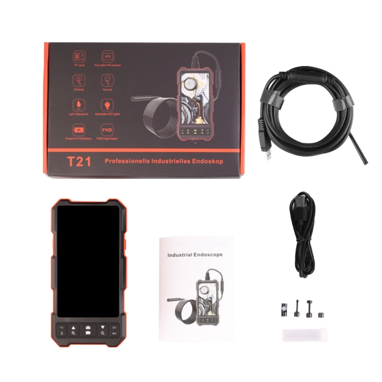 T21 4.5 inch IPS Color Screen 5.5mm Single Camera Split Hard Cable Industrial Endoscope, 1m, 2m, 3.5m, 5m, 10m
