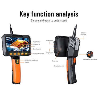 T27 5 inch IPS Color Screen 7.9mm Triple Camera Handheld Hard Cable HD Industrial Endoscope, 1m, 2m, 3.5m, 5m