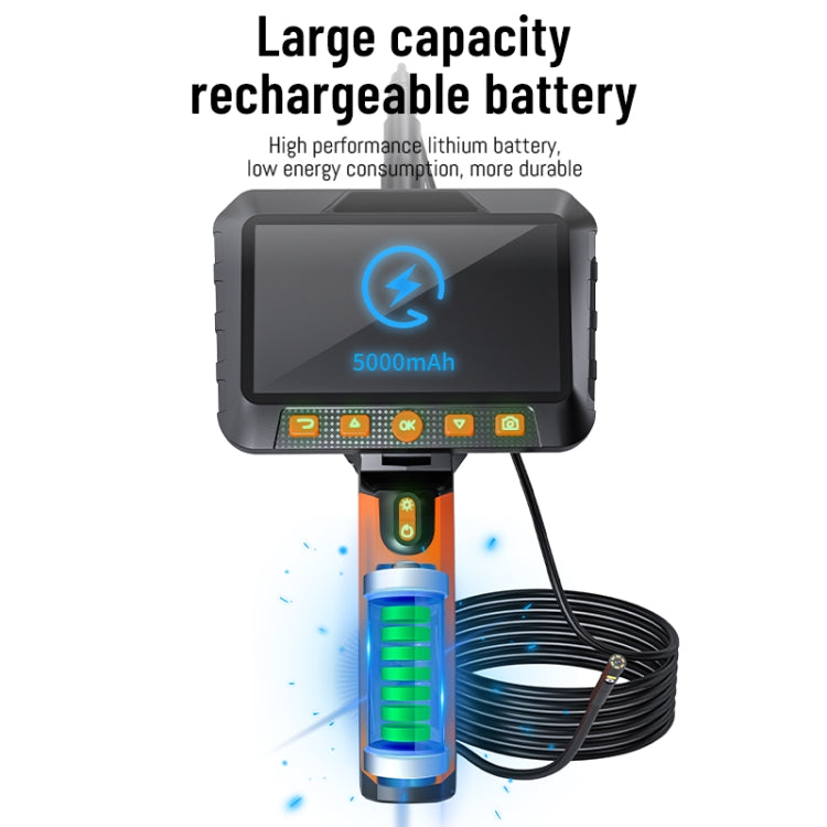 T27 5 inch IPS Color Screen 7.9mm Dual Camera Handheld Hard Cable HD Industrial Endoscope, 1m, 2m, 3.5m, 5m, 10m