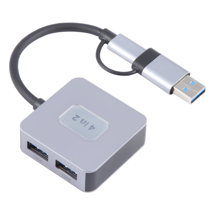 BYL-2320A 4 in 2 USB + USB-C / Type-C to USB + USB-C / Type-C 4 Port HUB Adapter, BYL-2320A