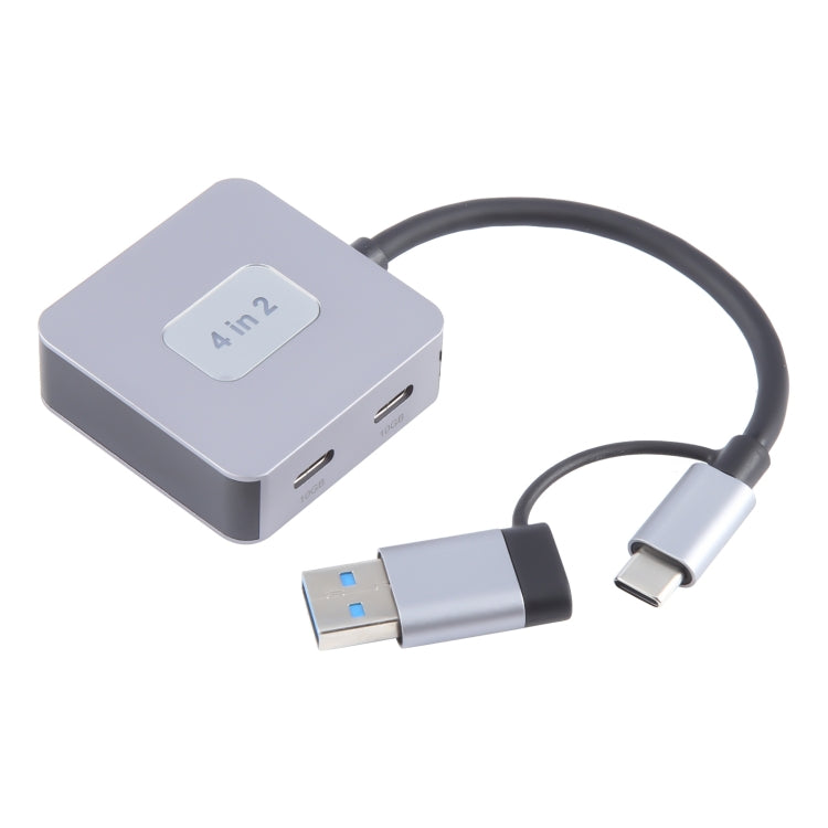 BYL-2320A 4 in 2 USB + USB-C / Type-C to USB + USB-C / Type-C 4 Port HUB Adapter, BYL-2320A