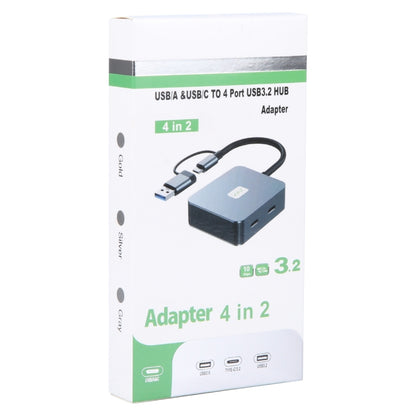 BYL-2320A 4 in 2 USB + USB-C / Type-C to USB + USB-C / Type-C 4 Port HUB Adapter, BYL-2320A