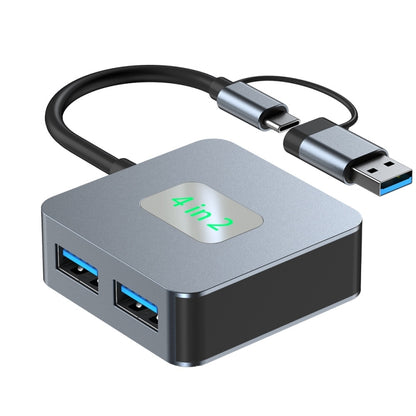 BYL-2320 4 in 2 USB + USB-C / Type-C to USB 3.2 4 Port HUB Adapter, BYL-2320