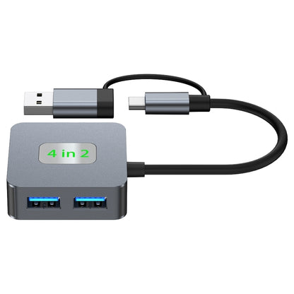 BYL-2320 4 in 2 USB + USB-C / Type-C to USB 3.2 4 Port HUB Adapter, BYL-2320