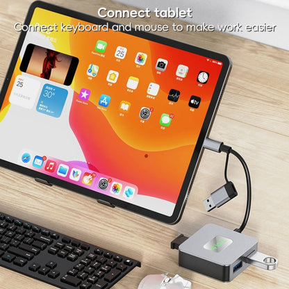 BYL-2320 4 in 2 USB + USB-C / Type-C to USB 3.2 4 Port HUB Adapter, BYL-2320