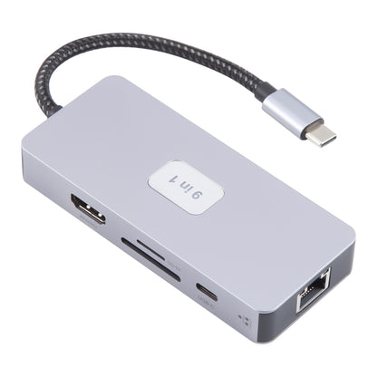 BYL-2318 9 in 1 USB-C / Type-C to USB3.0+Type-C+1000M Ethernet+HDTV+SD / TF Dual Card Slot Docking Station, BYL-2318