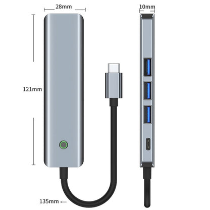 BYL-2319 5 in 1 USB-C / Type-C to USB3.0+USB-C / Type-C+HDTV Multi-function Docking Station, BYL-2319