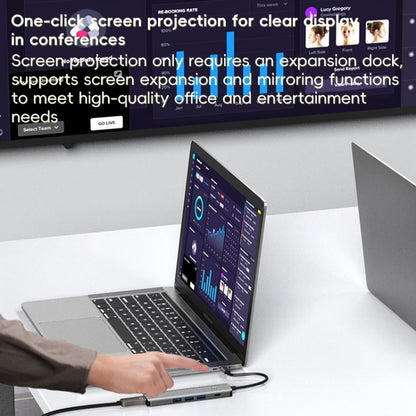 BYL-2319 5 in 1 USB-C / Type-C to USB3.0+USB-C / Type-C+HDTV Multi-function Docking Station, BYL-2319