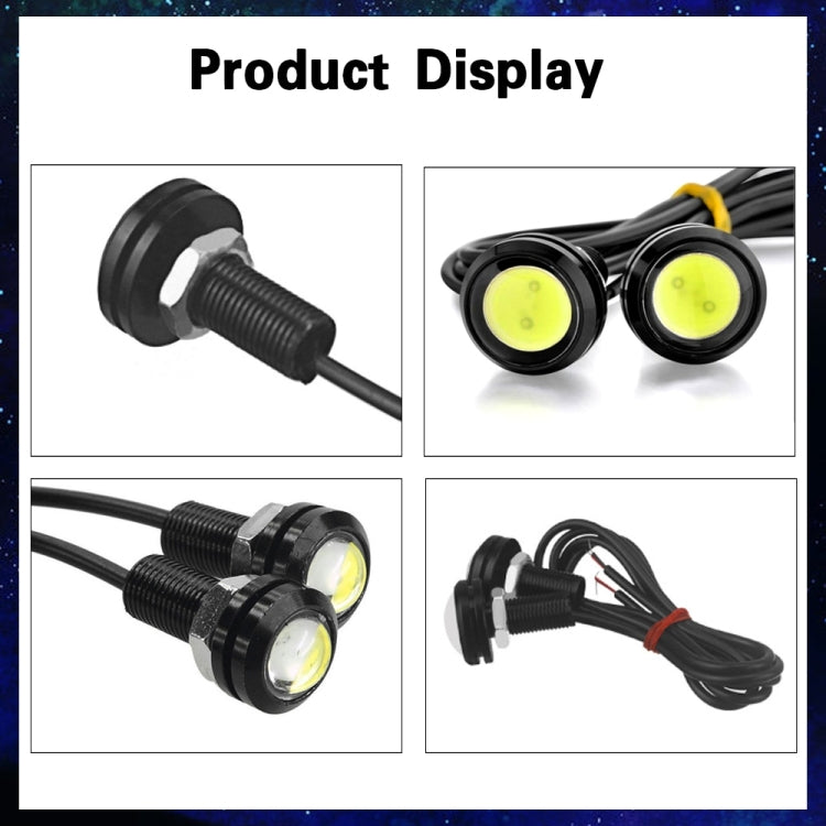 10pcs 23mm 1.5W DC12V Motorcycle Eagle Eye Light Double Lens Strobe Light, DC12V (White Light), DC12V (Red Light), DC12V (Yellow Light)