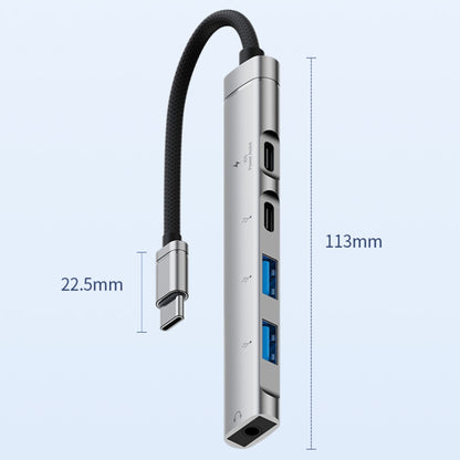 5 in 1 USB-C / Type-C Interface Multi-function HUB Adapter, 5 in 1 (Silver), 5 in 1 (Grey)