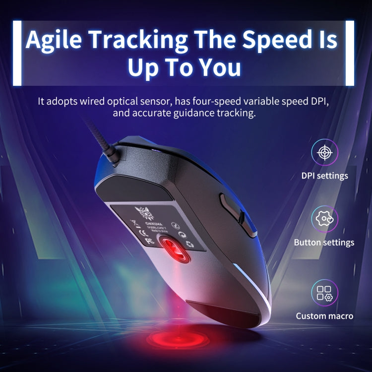 ONIKUMA CW917 RGB 3600DPI Wired Mouse, CW917 Wired Mouse