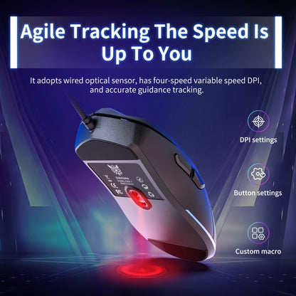 ONIKUMA CW917 RGB 3600DPI Wired Mouse, CW917 Wired Mouse