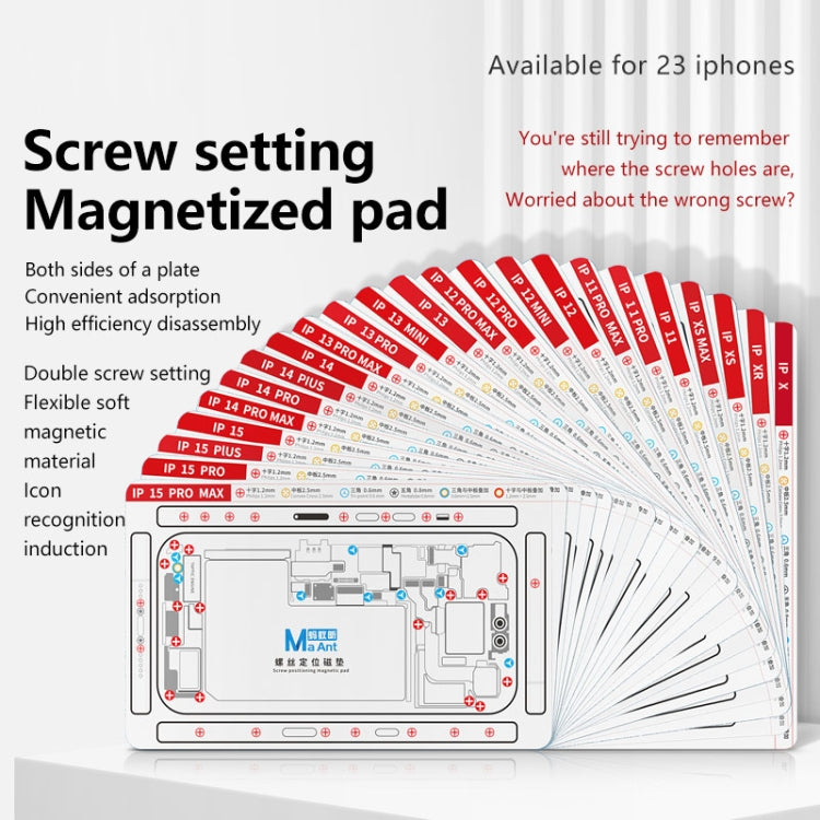 MaAnt Double-sided Screw Positioning Flexible Soft Magnetic Pad, For iPhone 15 Pro Max, For iPhone 15 Pro, For iPhone 15 Plus, For iPhone 15, For iPhone 14 Plus, For iPhone 14, For iPhone 14 Pro, For iPhone 14 Pro Max, For iPhone 13 Pro Max