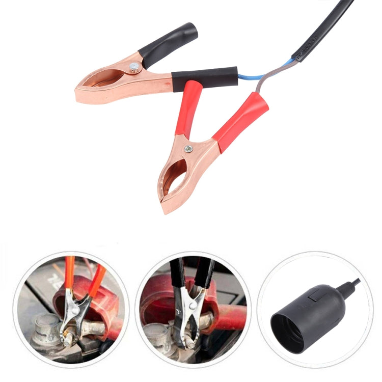 E14 Car Battery Charging Crocodile Clip to Headlight Connection Cable, 1.3m, 2.8m