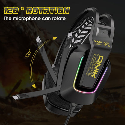 ONIKUMA X13 RGB Colorful Lighting Wired Gaming Headset with Microphone, X13