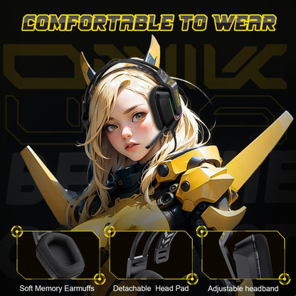 ONIKUMA X13 RGB Colorful Lighting Wired Gaming Headset with Microphone, X13