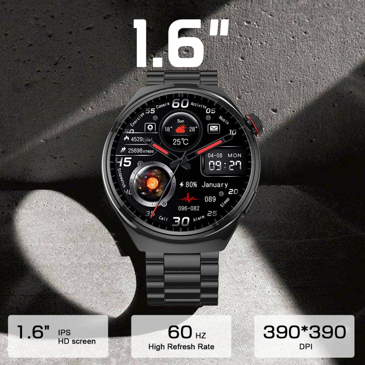 LF38 1.6 inch IPS Screen Steel Strap Smart Watch Supports Blood Oxygen Monitoring
