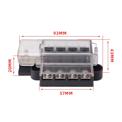 4 Way Fuse Block with 16pcs Terminals, 4 Way with 16pcs Terminals